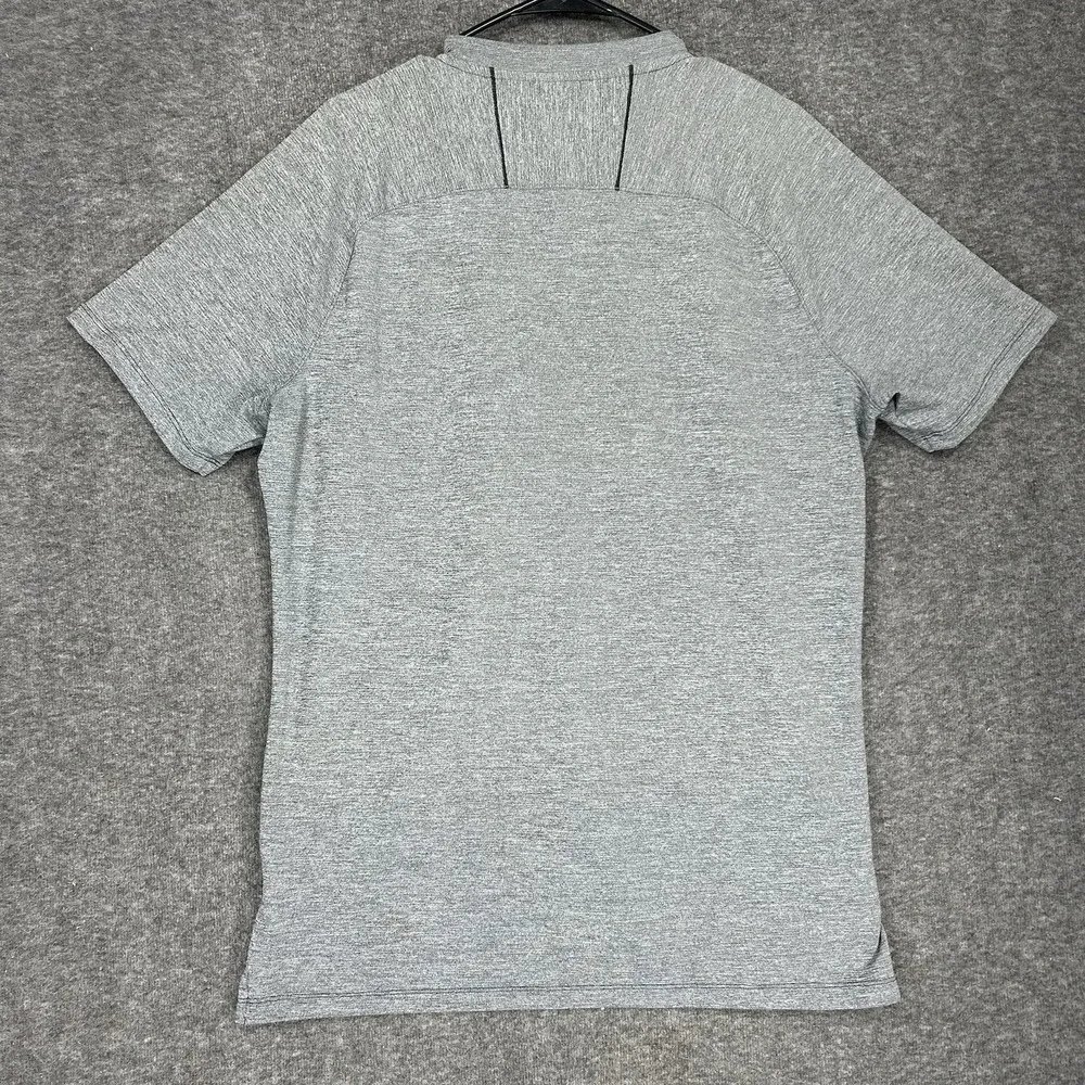 Nike Golf Aeroreact Shirt Mens L Heather Gray Blade Collar Short Sleeve 890046